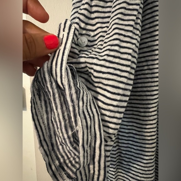 Adrienne Vittadini 100% Linen striped  3/4 Sleeve Tunic (J107) - Picture 3 of 9